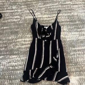 COTTON CANDY LA BLACK STRIPE TIE DRESS